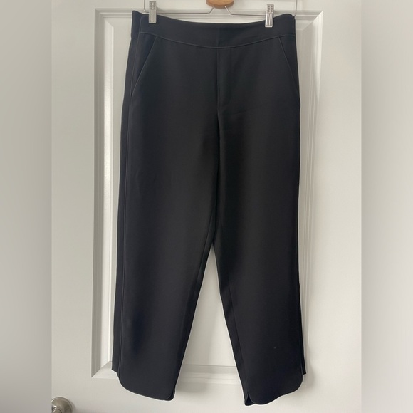 Club Monaco Pants - Club Monaco Size 4 Black Elasticized Waist Piping Detailed Dress Pants